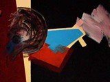Ohne Titel, ca. 80 x 70 cm, Acryl + Kreide, Leinwand